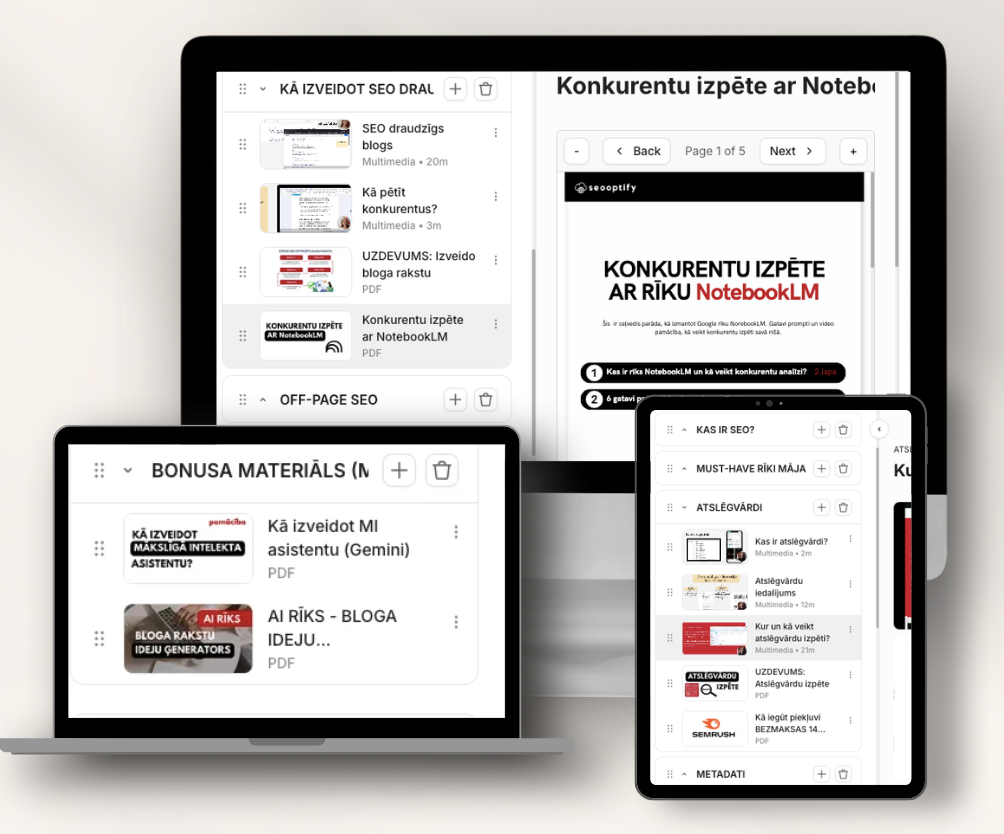 SEO kurss iesācējiem latviešu valodā